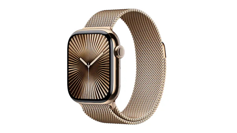 Apple Watch Series 10 - Gold Titanium Case with Gold Milanese Loop (42mm, GPS+Cellular, Bluetooth) Apple Watch Series 10 - Gold Titanium Case with Gold Milanese Loop (42mm, GPS+Cellular, Bluetooth)