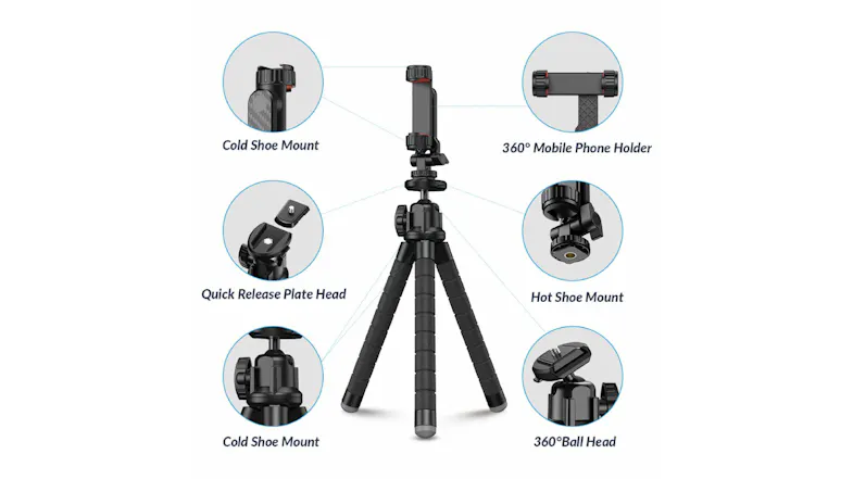 Apexel Flexible Octopus Tripod with Remote - Black (APL-JJ025) Apexel Flexible Octopus Tripod with Remote - Black (APL-JJ025)