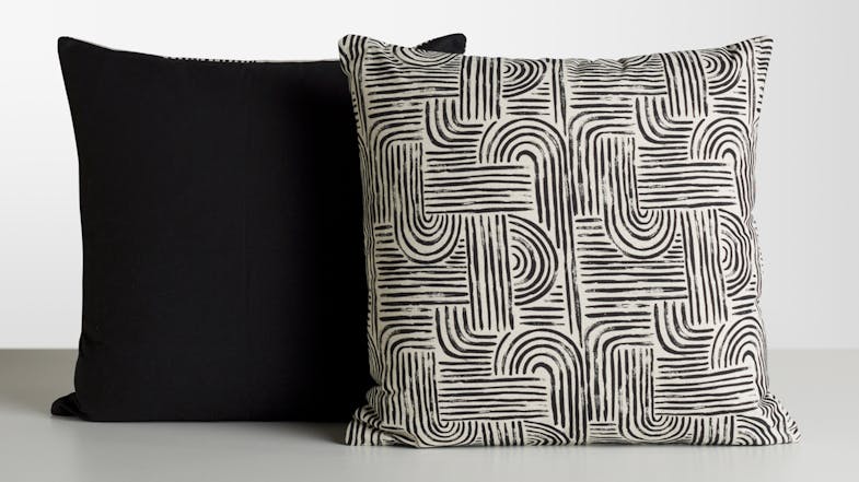 Geo Black Square Cushion by L'Avenue Geo Black Square Cushion by L'Avenue