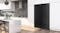 Modern kitchen with two matte black LG single-door vertical fridges integrated into white cabinetry Modern kitchen with two matte black LG single-door vertical fridges integrated into white cabinetry