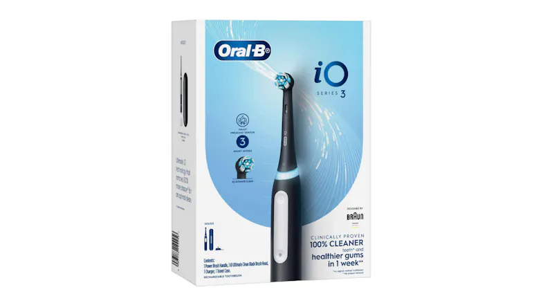 Oral-B iO Series 3 Electric Toothbrush with Travel Case - Matte Black (IOS3B) Oral-B iO Series 3 Electric Toothbrush with Travel Case - Matte Black (IOS3B)