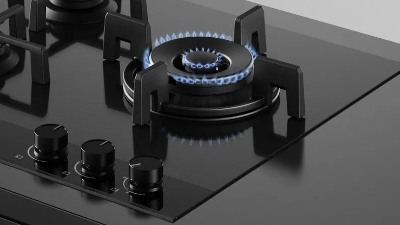 Fisher & Paykel 60cm 3 Burner Gas Cooktop - Black Glass (Series 9/CG603DNGGB4) Fisher & Paykel 60cm 3 Burner Gas Cooktop - Black Glass (Series 9/CG603DNGGB4)