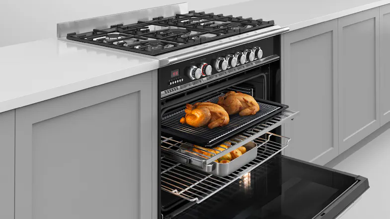 Fisher & Paykel 90cm Dual Fuel Freestanding Oven with Gas Cooktop - Red (Series 9/OR90SCG6R1) Fisher & Paykel 90cm Dual Fuel Freestanding Oven with Gas Cooktop - Red (Series 9/OR90SCG6R1)