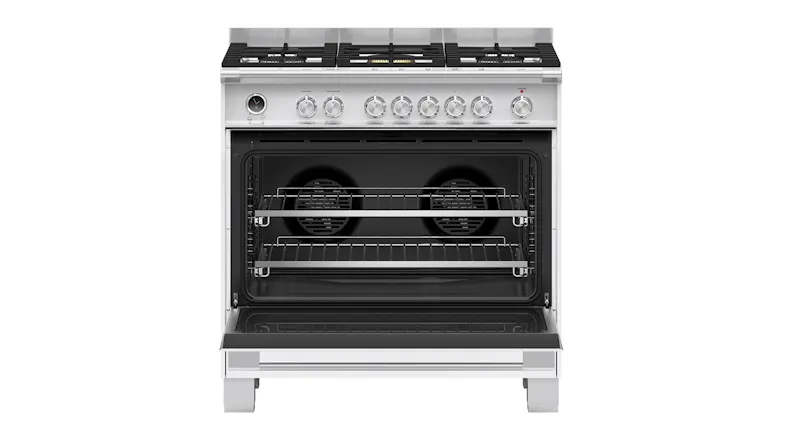 Fisher & Paykel 90cm Dual Fuel Freestanding Oven with Gas Cooktop - White (Series 9/OR90SCG6W1) Fisher & Paykel 90cm Dual Fuel Freestanding Oven with Gas Cooktop - White (Series 9/OR90SCG6W1)