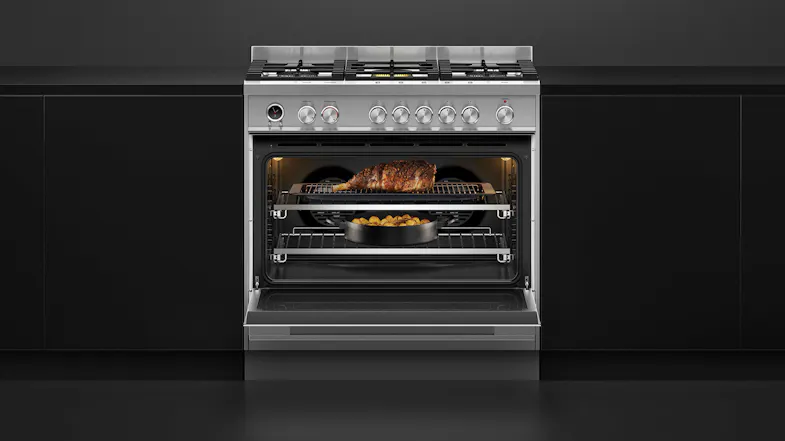 Fisher & Paykel 90cm Dual Fuel Freestanding Oven with Gas Cooktop - Stainless Steel (Series 9/OR90SDG6X1) Fisher & Paykel 90cm Dual Fuel Freestanding Oven with Gas Cooktop - Stainless Steel (Series 9/OR90SDG6X1)
