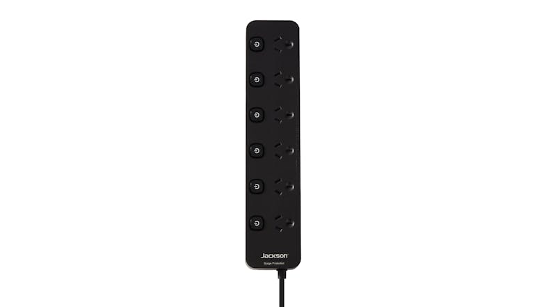 Jackson Surge Protected Powerboard - Black (6 Outlet) Jackson Surge Protected Powerboard - Black (6 Outlet)