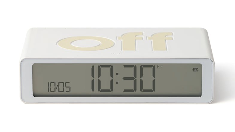 Lexon Flip+ Alarm Clock with USB-C Charging - White Lexon Flip+ Alarm Clock with USB-C Charging - White
