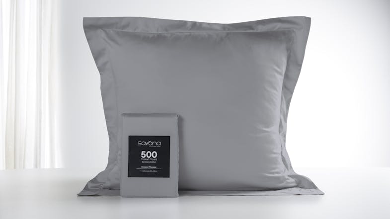 500TC Bamboo Cotton Blend Silver European Pillowcase by Savona 500TC Bamboo Cotton Blend Silver European Pillowcase by Savona
