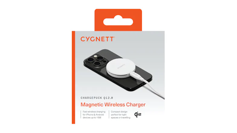 Cygnett ChargePuck 15W Magnetic Wireless Charger With Qi2.0 - White (CY5062CCRGP) Cygnett ChargePuck 15W Magnetic Wireless Charger With Qi2.0 - White (CY5062CCRGP)