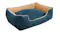 A right view of a plush pet bed with a mattress and bolsters A right view of a plush pet bed with a mattress and bolsters