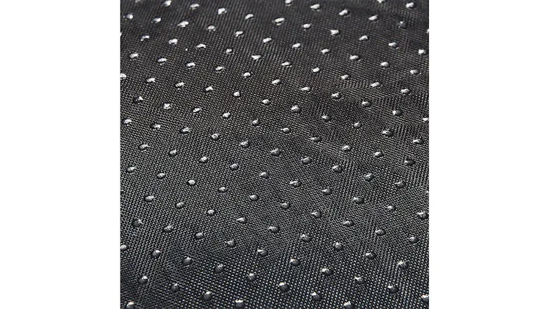 Close‑up of a black non‑slip fabric surface with small, rubberised grip dots Close‑up of a black non‑slip fabric surface with small, rubberised grip dots