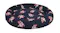 Navy doughnut-shaped dog bed with a floral pattern and raised cushioned sides Navy doughnut-shaped dog bed with a floral pattern and raised cushioned sides