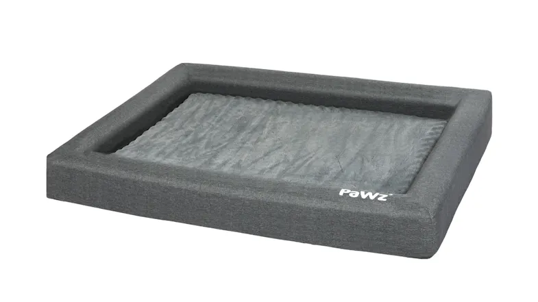 Side view of the PaWz Premium Memory Foam Pet Bed with raised edges Side view of the PaWz Premium Memory Foam Pet Bed with raised edges