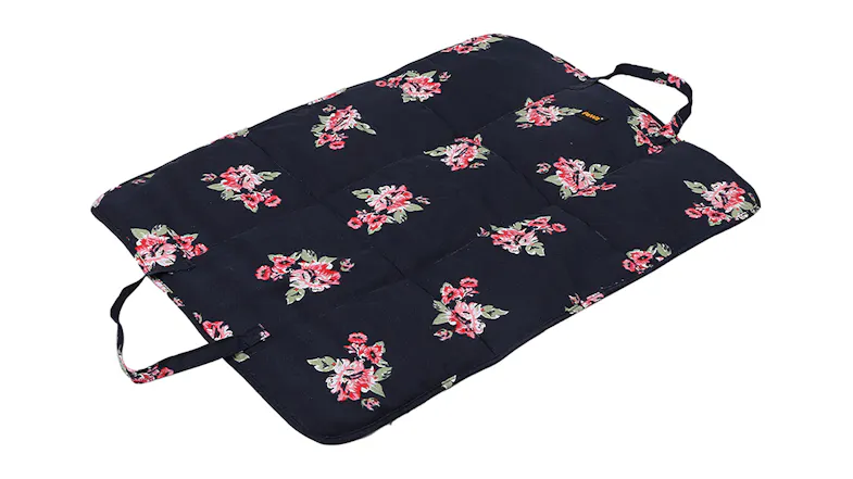 An angled right view of a PaWz Reversible Pet Sleep Mat with Handles An angled right view of a PaWz Reversible Pet Sleep Mat with Handles