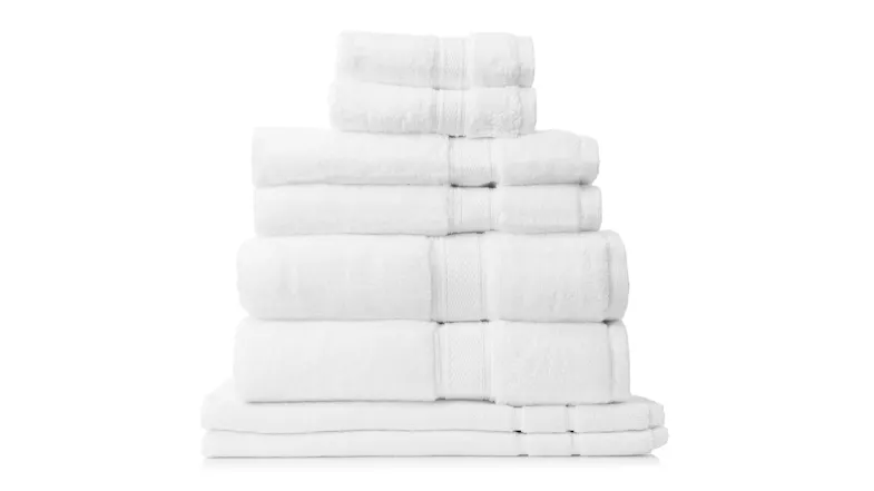 Royal Comfort Zero Twist Cotton Towel Pack 8 Piece - White Royal Comfort Zero Twist Cotton Towel Pack 8 Piece - White