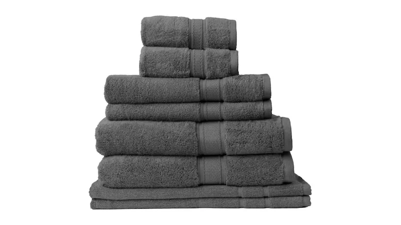 Royal Comfort Zero Twist Cotton Towel Pack 8 Piece - Granite Royal Comfort Zero Twist Cotton Towel Pack 8 Piece - Granite