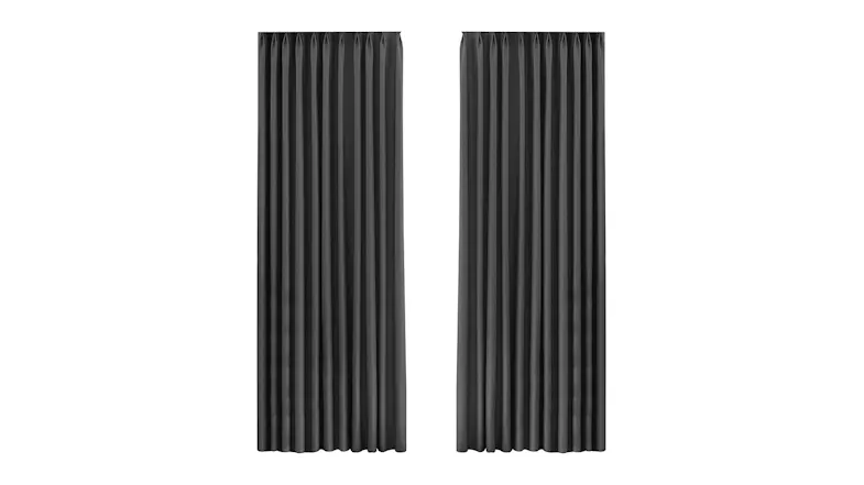 Marlow Chenille Blackout Eyelet Curtains 132 x 350cm 2pcs. - Dark Grey Marlow Chenille Blackout Eyelet Curtains 132 x 350cm 2pcs. - Dark Grey