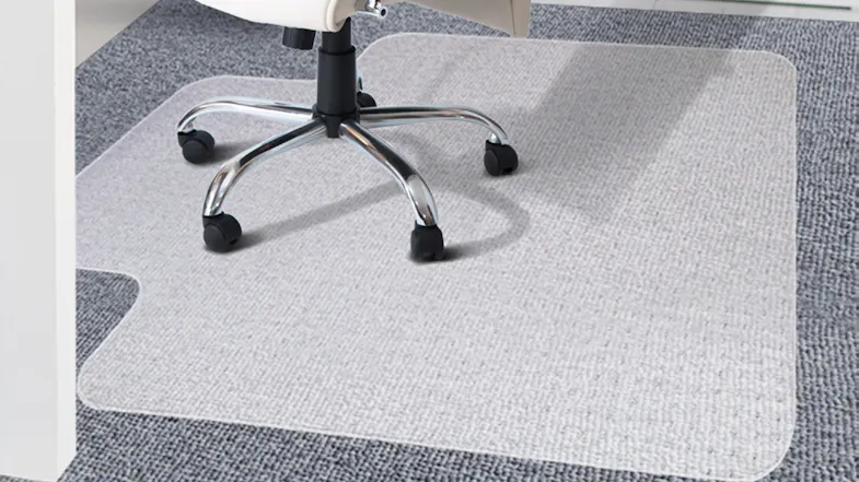 Marlow Plastic Office Chair Mat with Cleats 120 x 90cm - Clear Marlow Plastic Office Chair Mat with Cleats 120 x 90cm - Clear