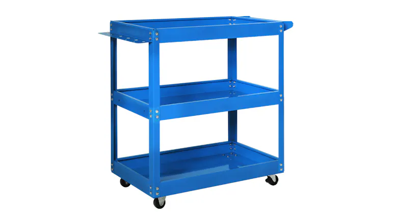 Traderight 3 Tier Garage Workshop Cart with Screwdriver Organization, Brakes - Blue Traderight 3 Tier Garage Workshop Cart with Screwdriver Organization, Brakes - Blue
