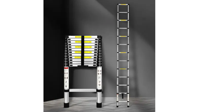 Traderight Aluminium Telescopic Ladder 3.8m Traderight Aluminium Telescopic Ladder 3.8m