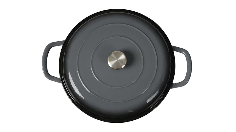 Toque Cast-Iron Round French Pan with Lid 3.5L - Black Toque Cast-Iron Round French Pan with Lid 3.5L - Black