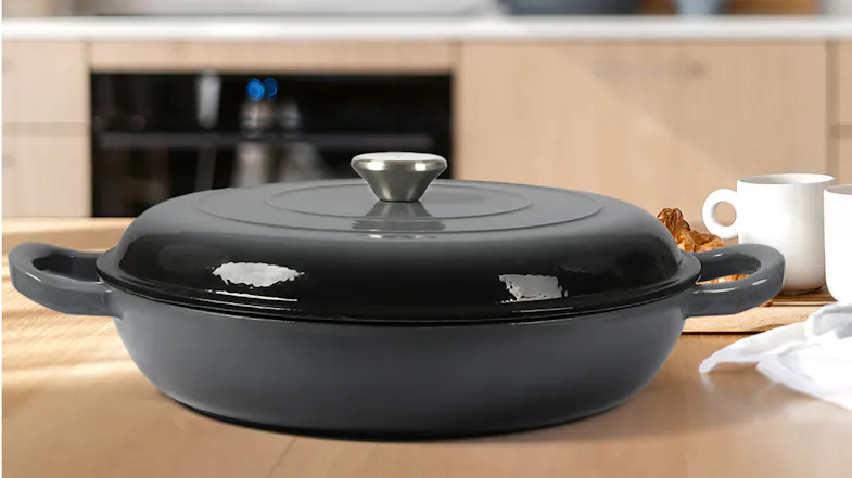 3.5L ROUND CAST IRON FRENCH PAN BLK 3.5L ROUND CAST IRON FRENCH PAN BLK