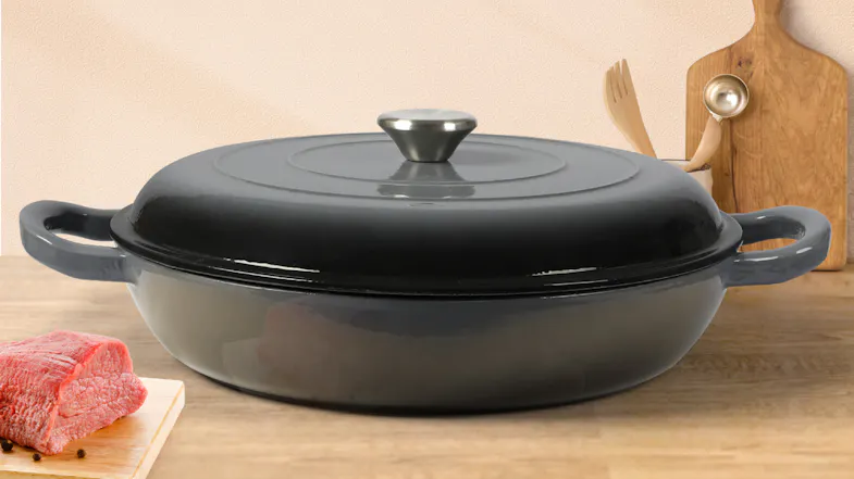 3.5L ROUND CAST IRON FRENCH PAN BLK 3.5L ROUND CAST IRON FRENCH PAN BLK
