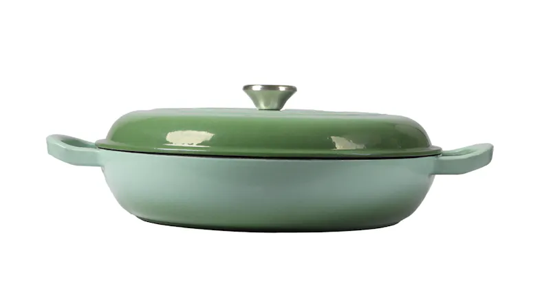 3.5L ROUND CAST IRON FRENCH PAN GRN 3.5L ROUND CAST IRON FRENCH PAN GRN