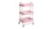 Levede 3 Tier Metal Storage Trolley with Locking Wheels - Matte Pink Levede 3 Tier Metal Storage Trolley with Locking Wheels - Matte Pink