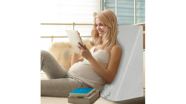 Dreamz Memory Foam Wedge Pillow 61 x 61 x 25cm - White Dreamz Memory Foam Wedge Pillow 61 x 61 x 25cm - White