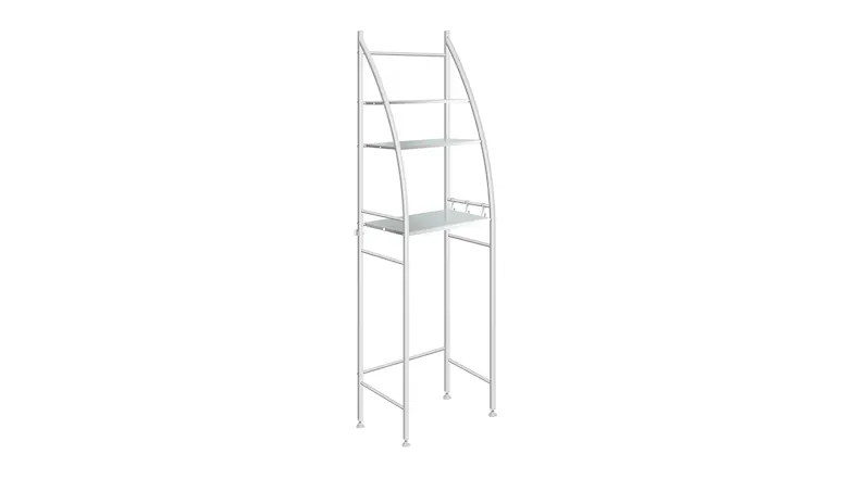 Dutxa 3 Tier Over Toilet Bathroom Storage Shelf with TP Holder - White Dutxa 3 Tier Over Toilet Bathroom Storage Shelf with TP Holder - White