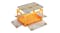 Stacked Folding Stable Storage Container with Lid, Acess Doors 124L - Orange Stacked Folding Stable Storage Container with Lid, Acess Doors 124L - Orange