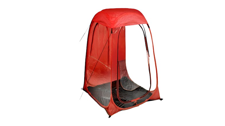 Monview Single-Person Pop-Up Shelter with PVC Windows, Removable Roof 2pcs. - Red Monview Single-Person Pop-Up Shelter with PVC Windows, Removable Roof 2pcs. - Red