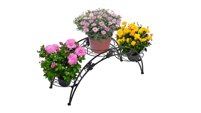 Levede Arched Designed Steel Plant Stand 2pcs. - Black Levede Arched Designed Steel Plant Stand 2pcs. - Black