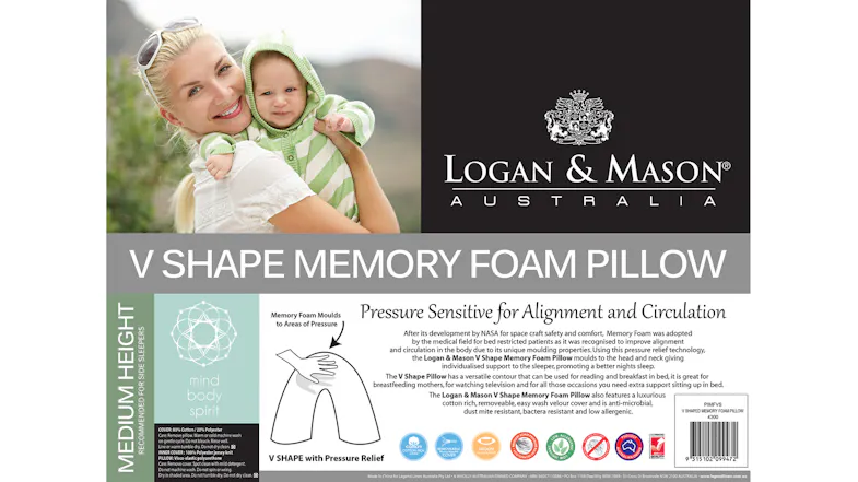 V-Shape Memory Foam Pillow by Logan & Mason V-Shape Memory Foam Pillow by Logan & Mason
