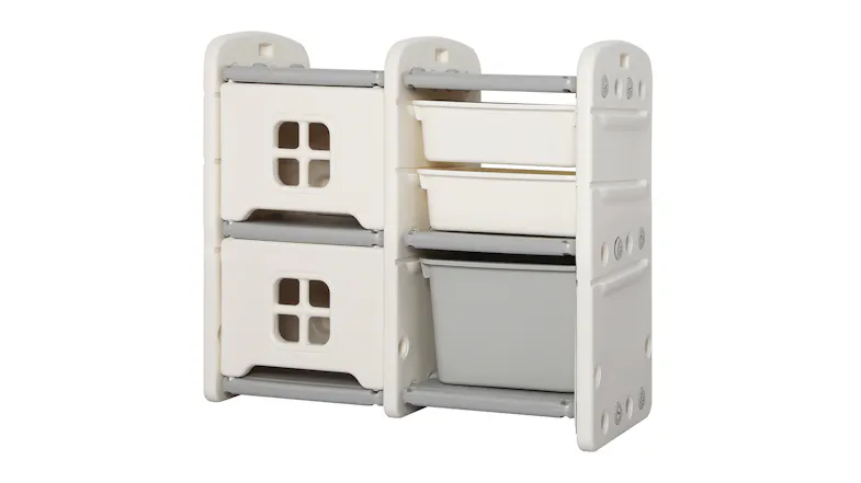 Bopeep Soft ABS Plastic Storage Shelves with Drawers, Cubbies - White Bopeep Soft ABS Plastic Storage Shelves with Drawers, Cubbies - White