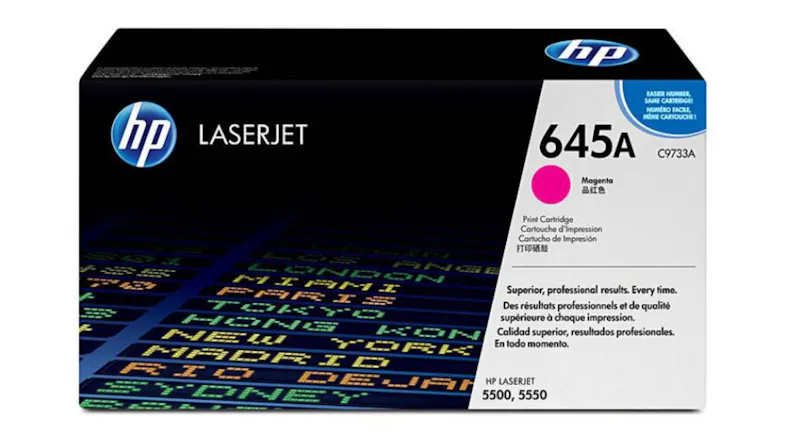 HP #645A Magenta Original LaserJet Printer Toner Cartridge C9733A HP #645A Magenta Original LaserJet Printer Toner Cartridge C9733A