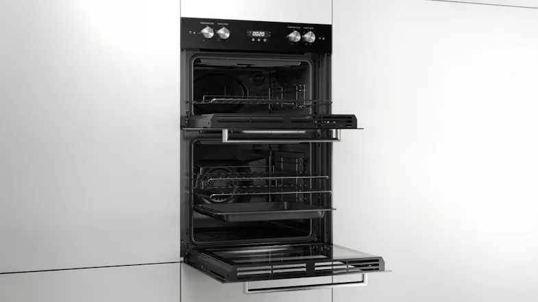 Haier 60cm Built-In Double Oven with 7 Functions - Black (HWO60B7EX2) Haier 60cm Built-In Double Oven with 7 Functions - Black (HWO60B7EX2)