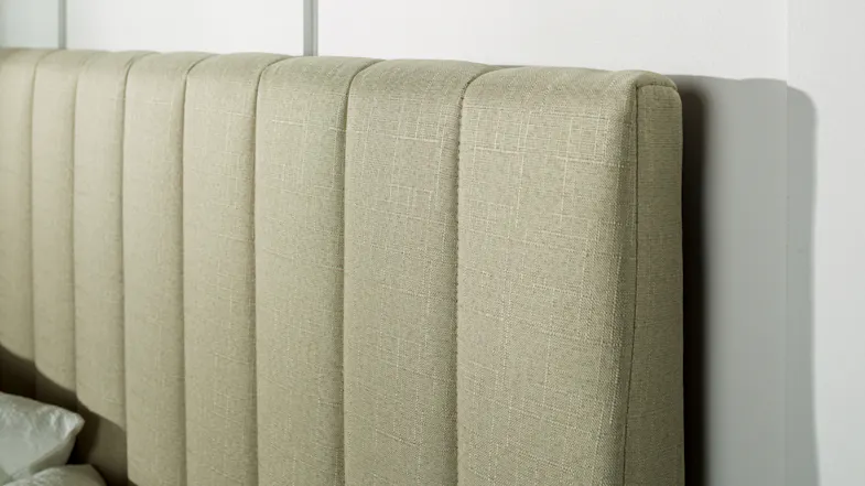 Diaz Super King Upholstered Channel Headboard - Natural Linen Diaz Super King Upholstered Channel Headboard - Natural Linen