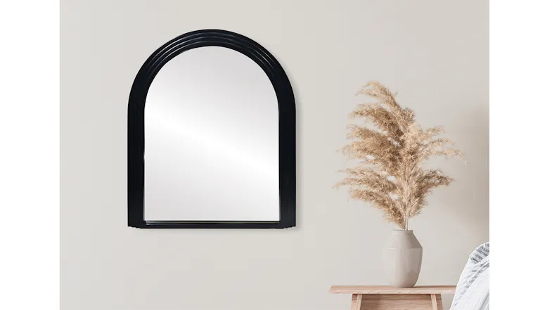 Mira Black 90cm Wooden Arch Frame Mirror Mira Black 90cm Wooden Arch Frame Mirror