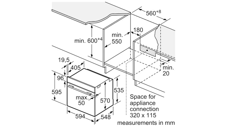 Bosch 71L Built-In Oven with 8 Functions - Black (HRG572EB3A) Bosch 71L Built-In Oven with 8 Functions - Black (HRG572EB3A)