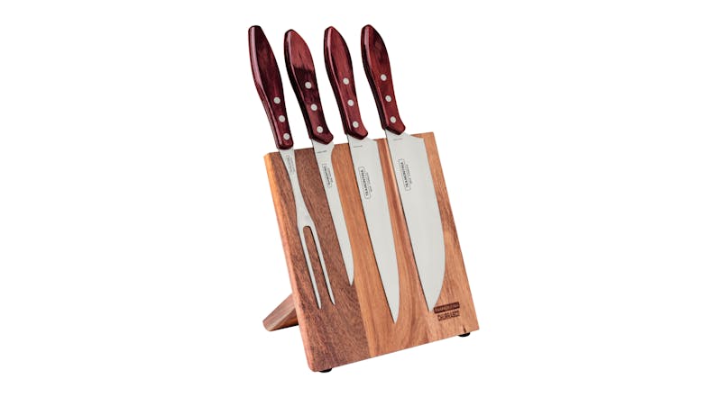 Tramontia Churrasco Knife and Block Set 5pcs. - Red Wood Tramontia Churrasco Knife and Block Set 5pcs. - Red Wood