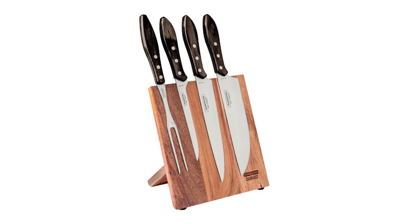 Tramontia Churrasco Knife and Block Set 5pcs. - Brown Tramontia Churrasco Knife and Block Set 5pcs. - Brown