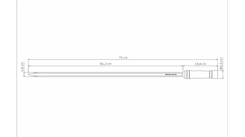 Tramontina Heavy-Duty Stainless Steel Barbeque Skewer with Wooden Handle 75cm Tramontina Heavy-Duty Stainless Steel Barbeque Skewer with Wooden Handle 75cm