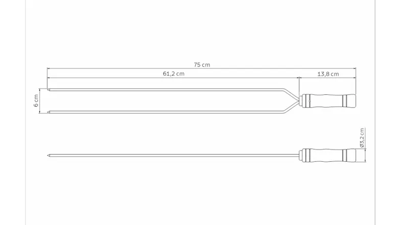 Tramontina Heavy-Duty Stainless Steel Barbeque Dual Prong Skewer with Wooden Handle 75cm Tramontina Heavy-Duty Stainless Steel Barbeque Dual Prong Skewer with Wooden Handle 75cm