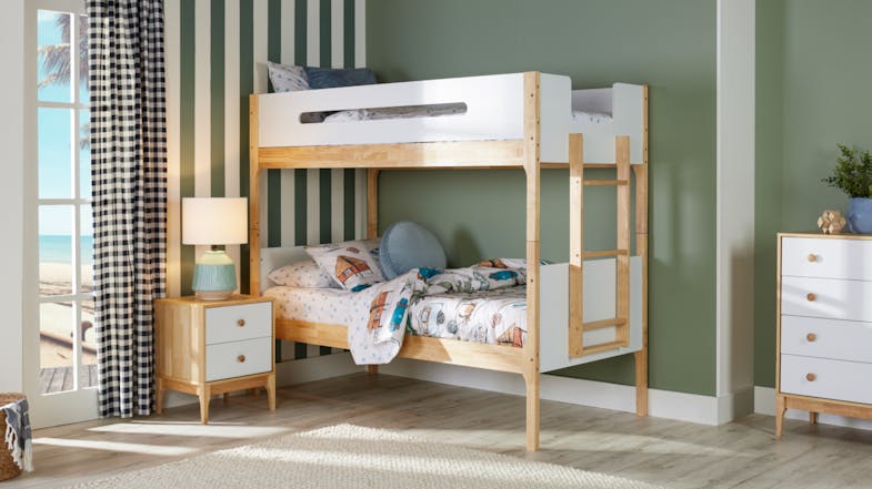 Jesse King Single Bunk Bed Frame - White Jesse King Single Bunk Bed Frame - White