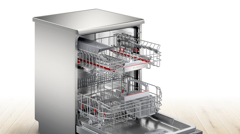 Bosch 14 Place Setting Dishwasher - Freestanding with 6 Programs - Stainless Steel (Series 6/SMS6HAI01A) Bosch 14 Place Setting Dishwasher - Freestanding with 6 Programs - Stainless Steel (Series 6/SMS6HAI01A)
