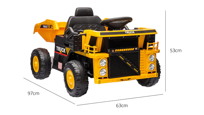 TSB Living Ride-On Car - Yellow Dumper with Shovel, Tipper TSB Living Ride-On Car - Yellow Dumper with Shovel, Tipper