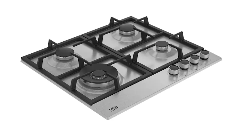 Beko 60cm 4 Burner Gas Cooktop - Stainless Steel (BCT60GX1) Beko 60cm 4 Burner Gas Cooktop - Stainless Steel (BCT60GX1)