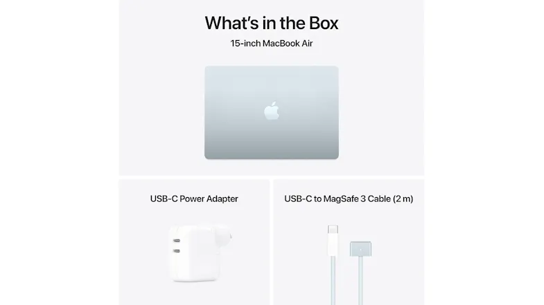 Apple MacBook Air 15" M4 Chip with 10-Core CPU & 10-Core GPU 16GB-RAM 256GB-SSD Apple Intelligence - Sky Blue (2025) Apple MacBook Air 15" M4 Chip with 10-Core CPU & 10-Core GPU 16GB-RAM 256GB-SSD Apple Intelligence - Sky Blue (2025)